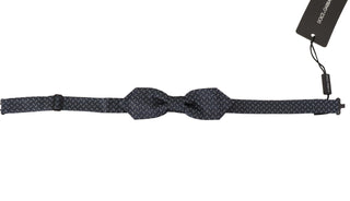 Blau-graue Polka Dot 100% Seide Herrenfliege