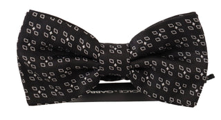 Dark Gray White Polka Dot 100% Silk Neck Papillon Tie