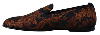 Blaue Rust florale Slipper Loafers Schuhe