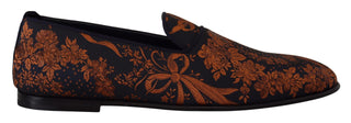 Blaue Rust florale Slipper Loafers Schuhe