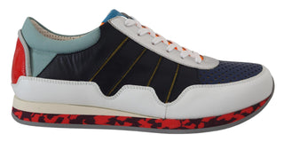 Mehrfarbige Leder-Sportschuhe mit niedrigem Schaft