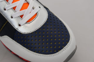 Mehrfarbige Leder-Sportschuhe mit niedrigem Schaft