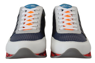 Mehrfarbige Leder-Sportschuhe mit niedrigem Schaft