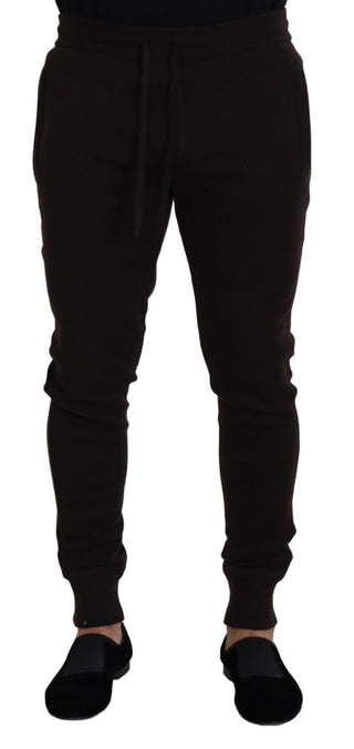Braune Kaschmirhose mit Kordelzug
