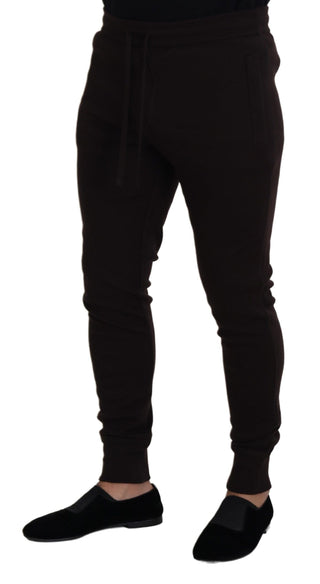 Braune Kaschmirhose mit Kordelzug