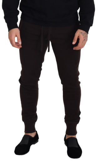 Braune Kaschmirhose mit Kordelzug
