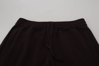 Braune Kaschmirhose mit Kordelzug