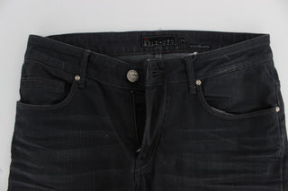 Jeans de algodón gris ajustados