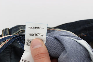 Jeans de algodón azul de corte recto regular