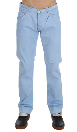 Jeans de algodón azul de corte bajo