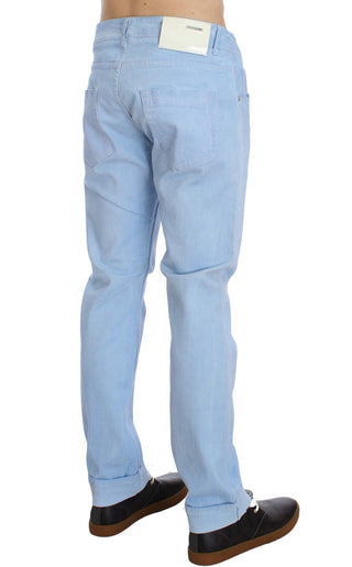 Jeans de algodón azul de corte bajo