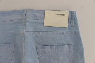 Jeans de algodón azul de corte bajo