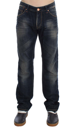 Jeans de corte bajo azul
