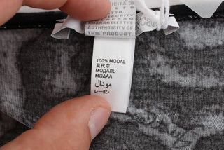 Graues Leopardenmuster Modal T-Shirt Bluse Top