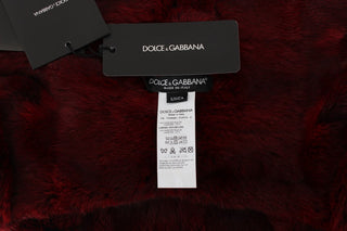 Gorro bufanda de ganchillo de piel de hámster Burdeos