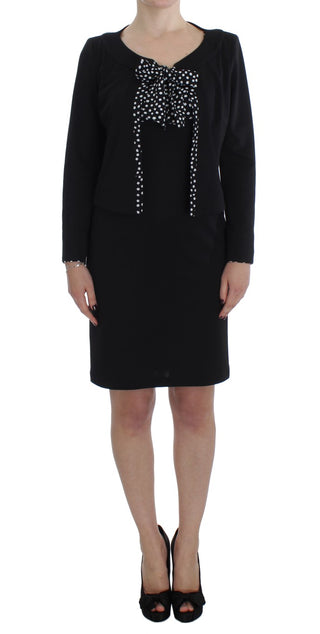 Conjunto de vestido y suéter negro de corte ajustado