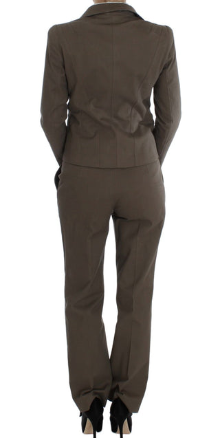 Traje de lana y algodón beige