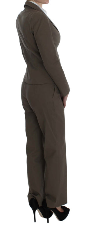 Traje de lana y algodón beige