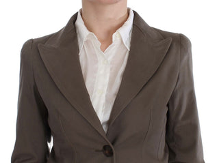 Traje de lana y algodón beige