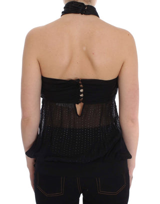 Schwarze Wickelbluse