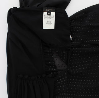 Schwarze Wickelbluse