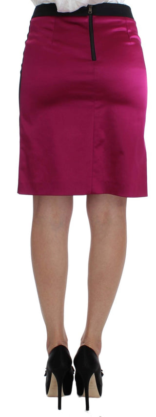Conjunto de falda y blazer de dos piezas negro y rosa