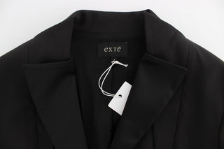 Schwarzer elastischer einreihiger Blazer