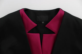Schwarz-pinkfarbener Stretch-Blazer