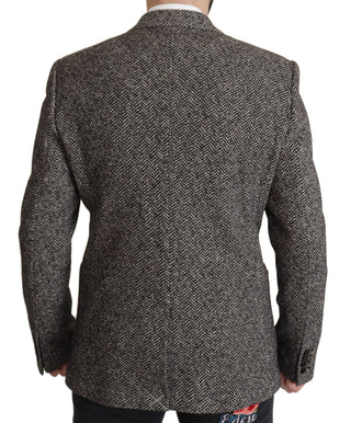 Gray Cotton Single Breasted Fantasy Blazer