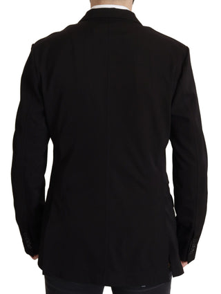 Blazer abrigo negro de lana de un solo botón