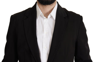 Blazer abrigo negro de lana de un solo botón