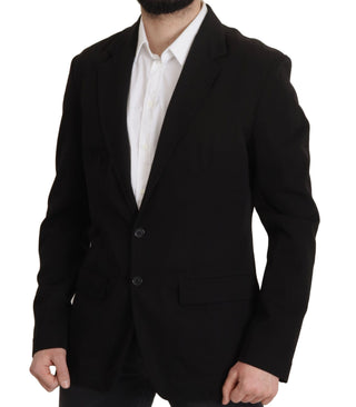 Blazer abrigo negro de lana de un solo botón