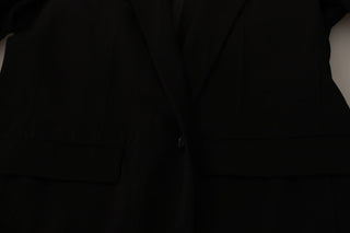 Blazer abrigo negro de lana de un solo botón