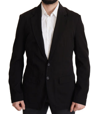 Blazer abrigo negro de lana de un solo botón