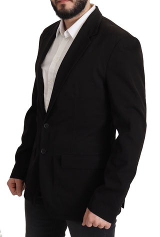 Blazer abrigo negro de lana de un solo botón