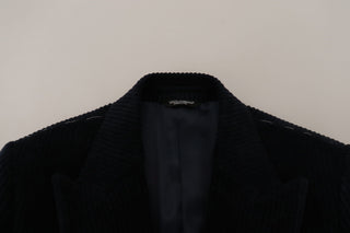 Herren Strickjacke aus schwarzer Baumwolle, langer Mantel