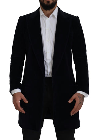 Chaqueta larga tipo cárdigan de algodón negro para hombre
