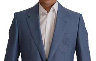 Blazer chaqueta azul de un solo botón con logo