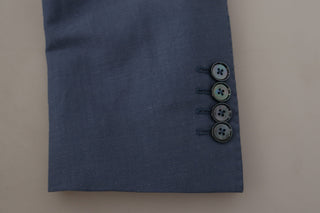 Blazer chaqueta azul de un solo botón con logo
