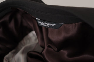 Schwarzer Einreihiger Blazer Aus Wolle