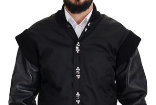 Schwarze Nylonkristalle Mantelknöpfe Jacke