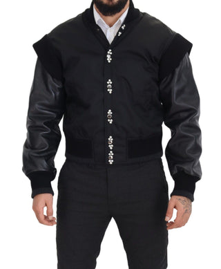 Schwarze Nylonkristalle Mantelknöpfe Jacke
