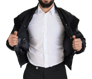 Schwarze Nylonkristalle Mantelknöpfe Jacke