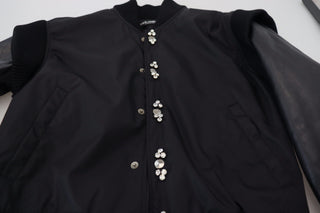 Schwarze Nylonkristalle Mantelknöpfe Jacke