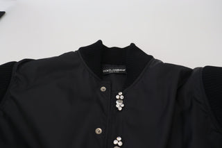 Schwarze Nylonkristalle Mantelknöpfe Jacke