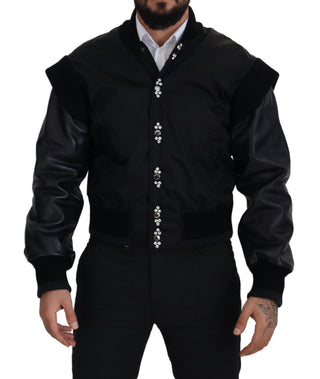 Schwarze Nylonkristalle Mantelknöpfe Jacke