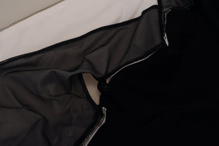 Black Polyester Hooded Full Zip Jacket