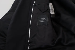 Black Wool Full Zip Long Sleeves Jacket