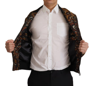 Chaqueta blusón marrón con plumas y cremallera completa