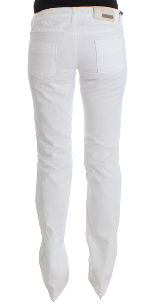 Jeans de corte bootcut slim fit de algodón blanco